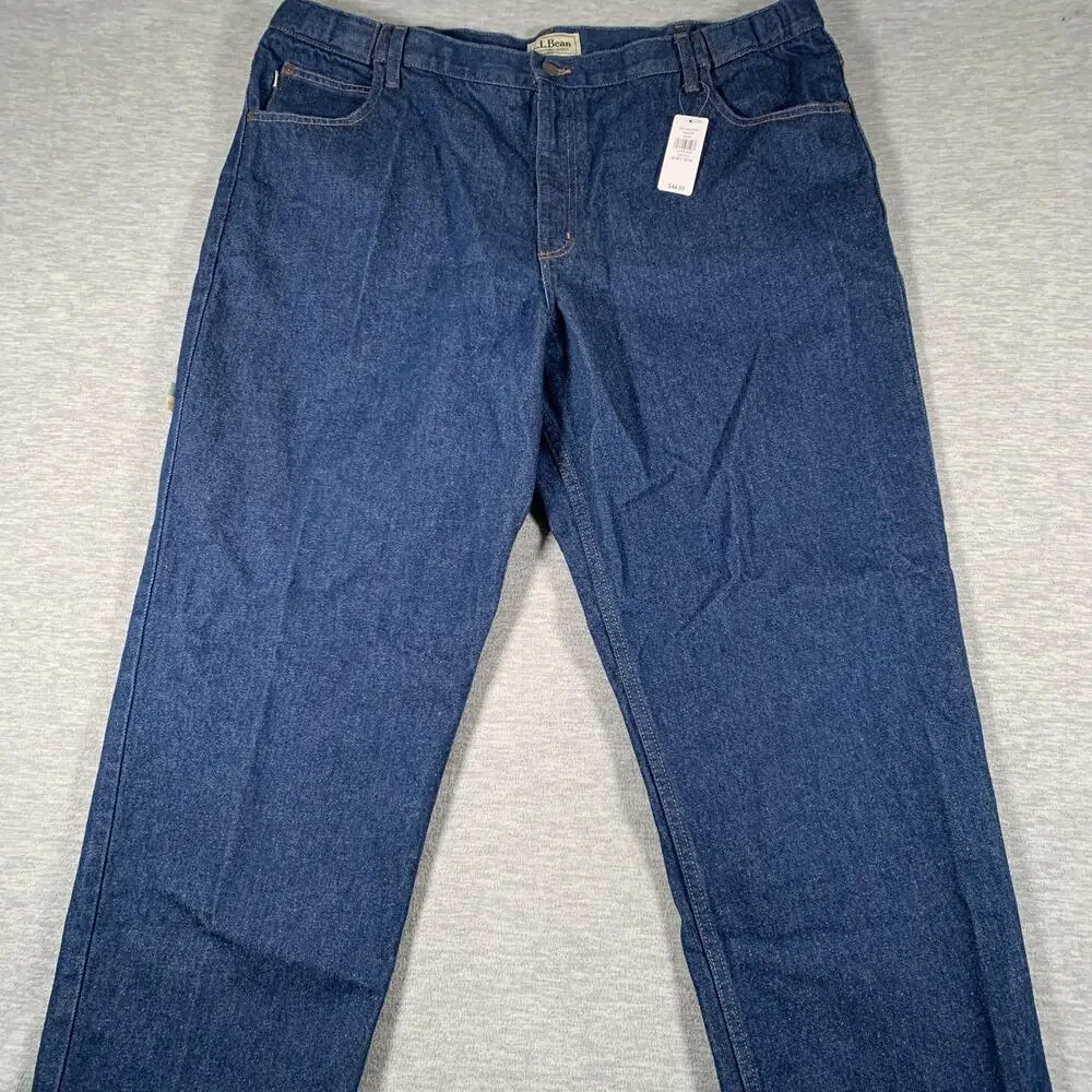L.L.Bean Jeans Mens 42x29 Blue Comfort Waist Relaxed Straight Leg Denim 5 Pocket